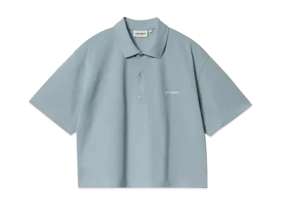 Carhartt WIP W S/S Carhartt Script Polo T-Shirt "Frosted Blue"