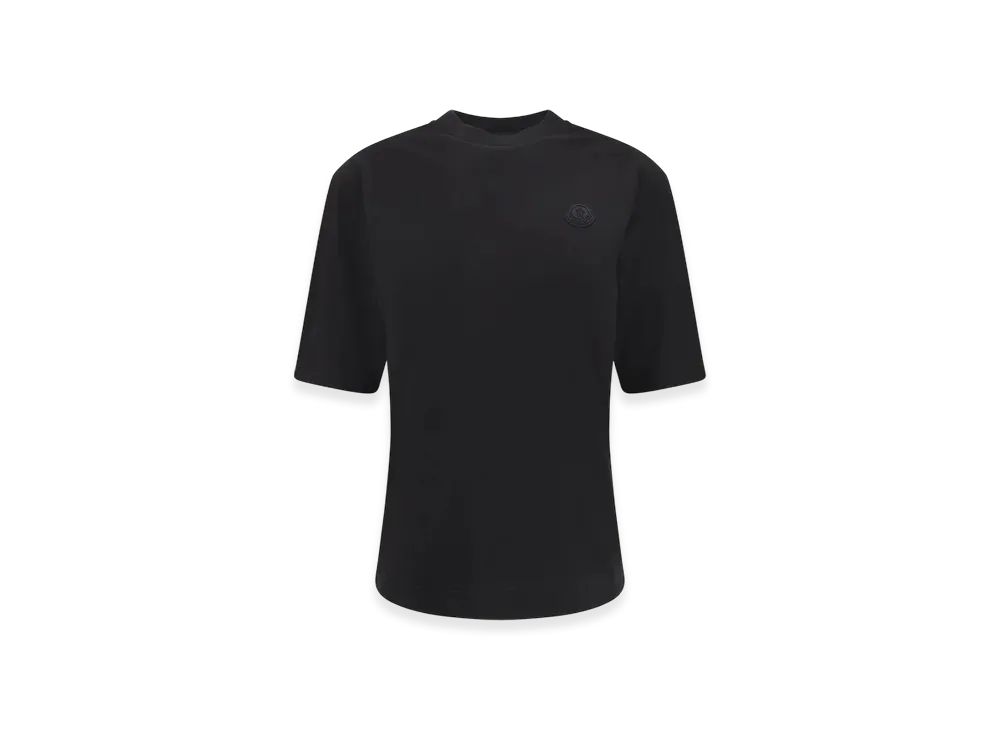 Moncler Women's Silicone Logo Patch T-shirt "Black"