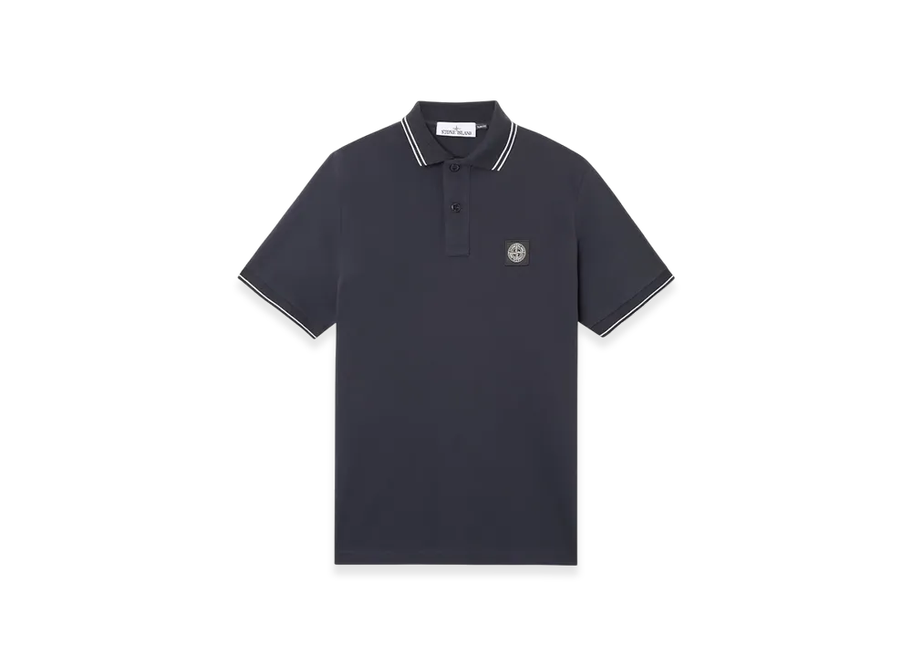 STONE ISLAND Logo Patch Polo Shirt "Navy"