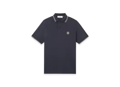 STONE ISLAND Logo Patch Polo Shirt "Navy"