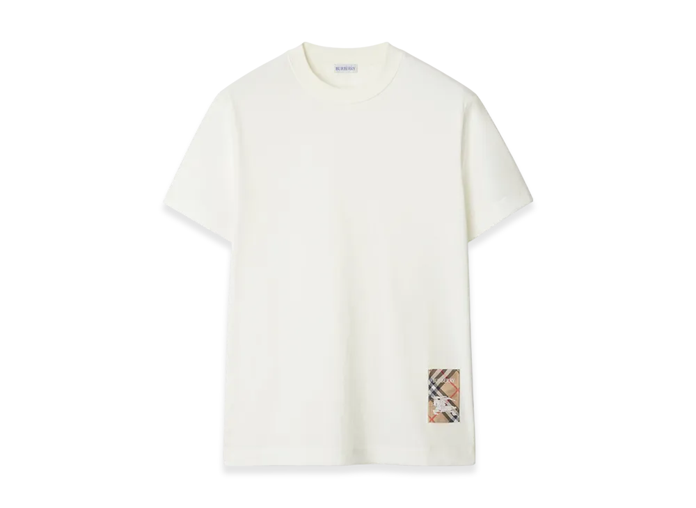 Burberry Check Label Tee "Chalk"