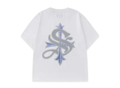 Supplier 2Tone Rhinestone Cross Tee "White"