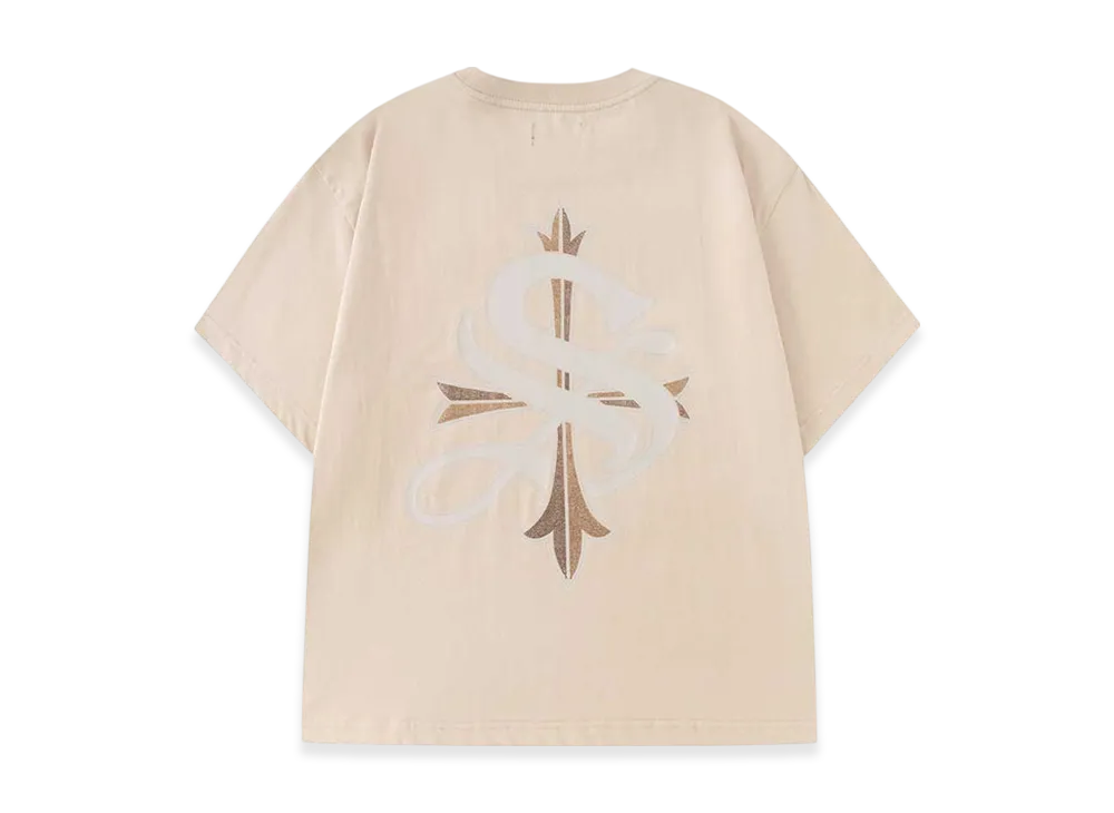 Supplier 2Tone Rhinestone Cross Tee "Beige"