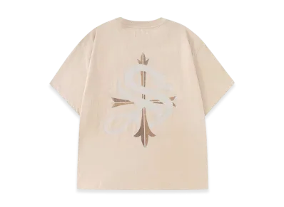 Supplier 2Tone Rhinestone Cross Tee "Beige"