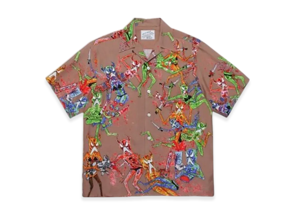 ワコマリア × ネックフェイス ハワイアンシャツ "ライトブラウン"