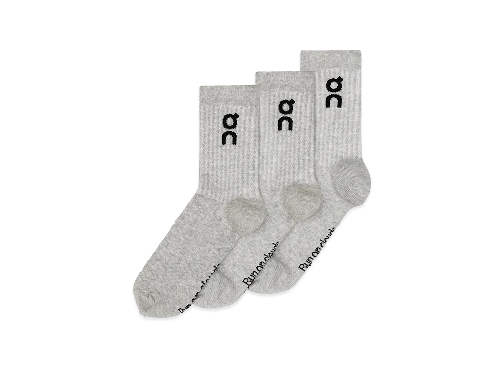 on Logo Sock High 3P "Heather Gray"