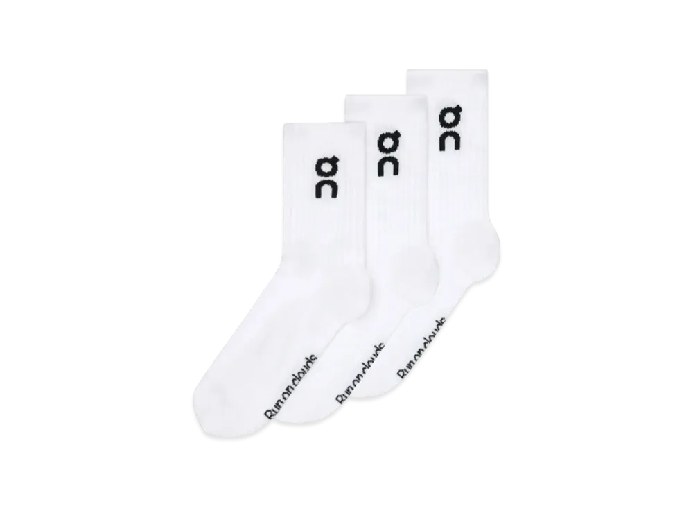 on Logo Sock High 3P "White"