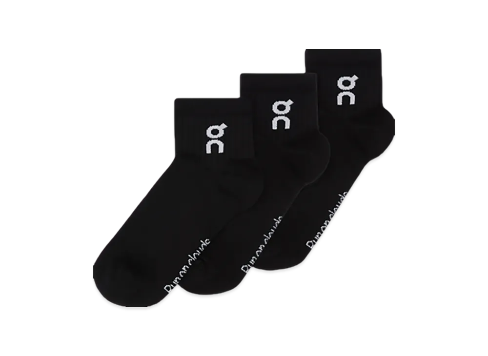 on Logo Sock Mid 3P "Black"