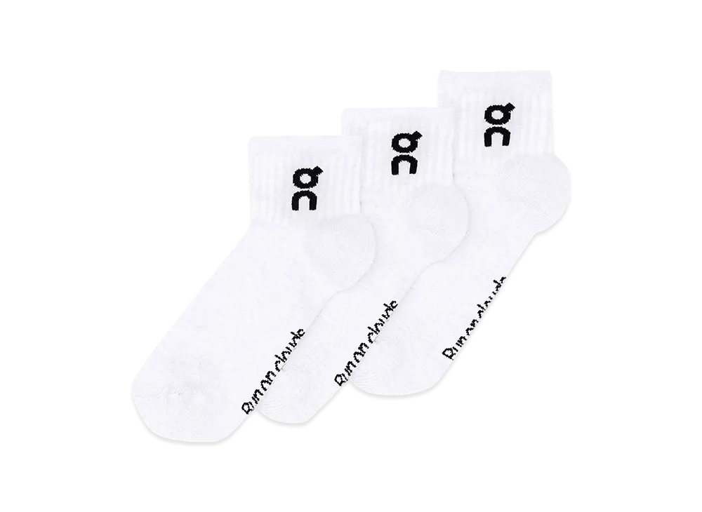 on Logo Sock Mid 3P "White"