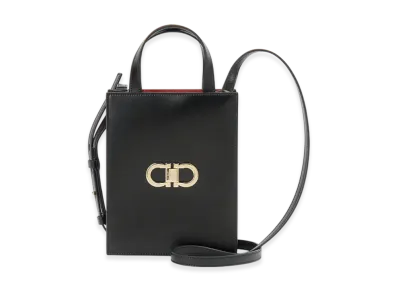 Salvatore Ferragamo Shoulder Bag Women Double Gancini "Black"