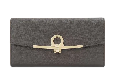 Salvatore Ferragamo Women's Long Wallet Gancini "Brown"