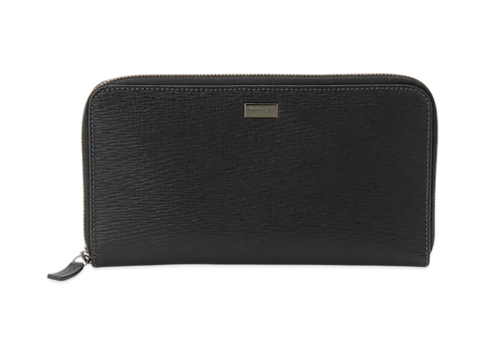 Salvatore Ferragamo Round Zip Long Wallet "Black"