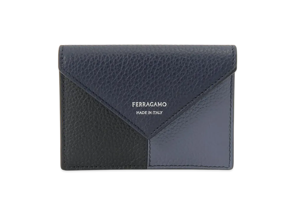 Salvatore Ferragamo Card Case Men "Midnight Navy / Nero Black / Graphite Gray"