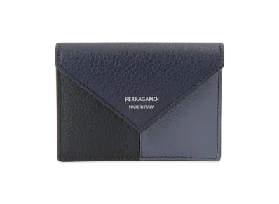 Salvatore Ferragamo Card Case Men "Midnight Navy / Nero Black / Graphite Gray"