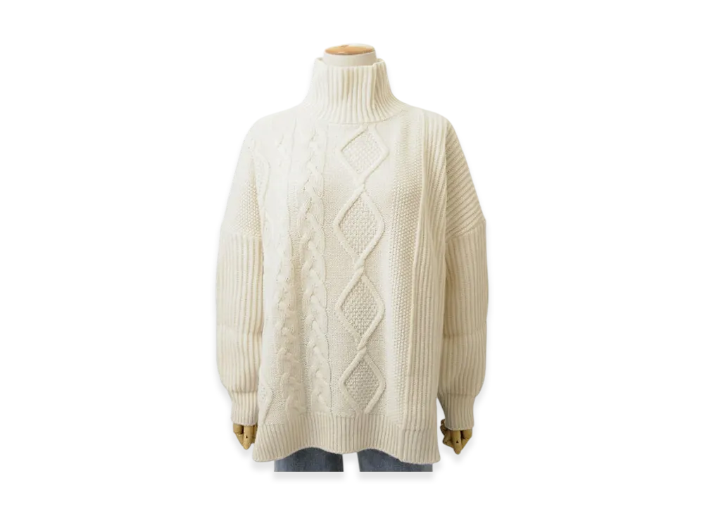 Max Mara Women's Cable Knit Lambert Sweater "Panna Cream"