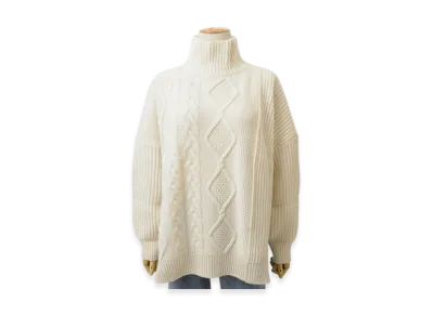Max Mara Women's Cable Knit Lambert Sweater "Panna Cream"