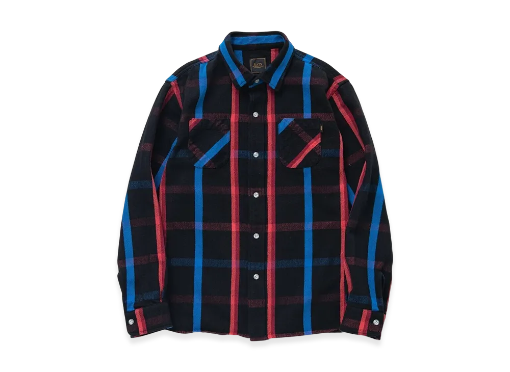 RATS Yarn Dyed Cotton Check Shirt "Black"