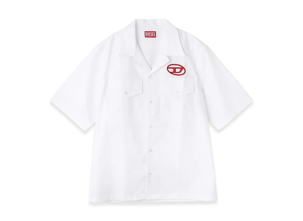 DIESEL Short Sleeve Open Collar Shirt S Mac 22 B Men "White"