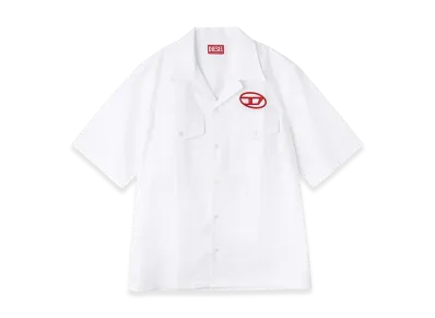 DIESEL Short Sleeve Open Collar Shirt S Mac 22 B Men "White"