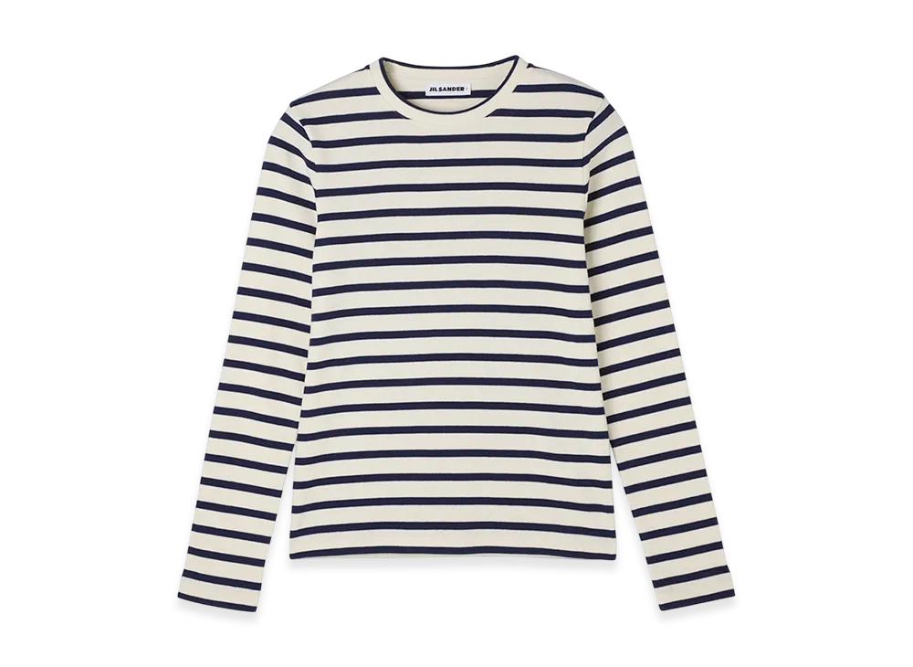 Jil Sander Crew Neck Long Sleeve Shirt "Mariniere"