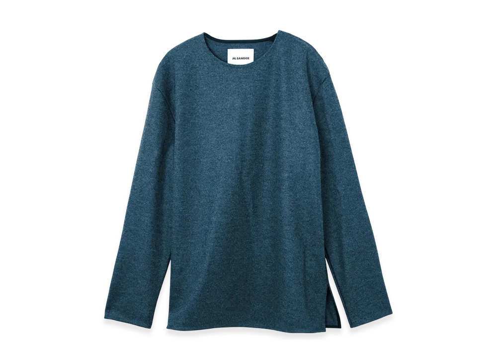 Jil Sander Crew Neck Cut And Sew "Ocean"