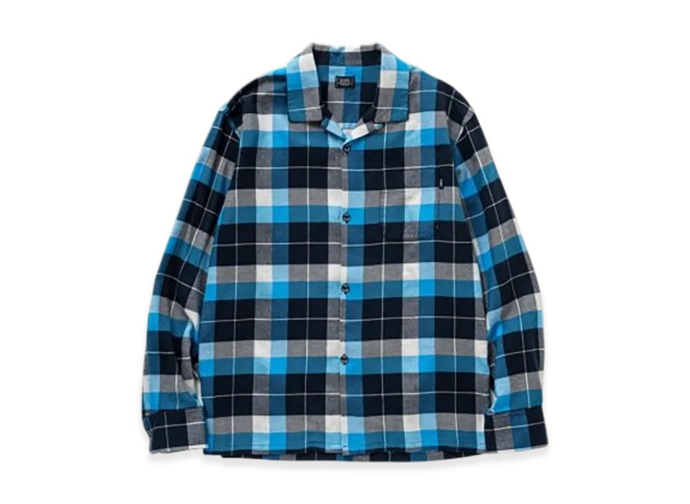 RATS Cotton Rayon Check Shirt "Navy/Blue check"