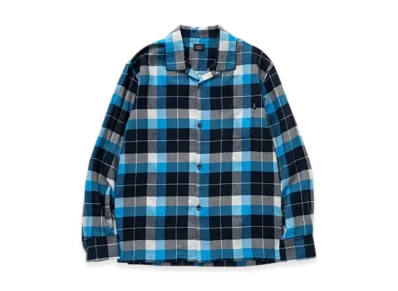 RATS Cotton Rayon Check Shirt "Navy/Blue check"