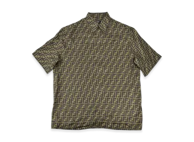 FENDI FF Logo Silk Shirts "Brown"