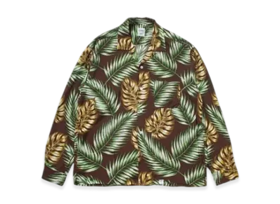 BEDWIN & THE HEARTBREAKERS L/S Open Collar Aloha Shirt Rogers "Brown"