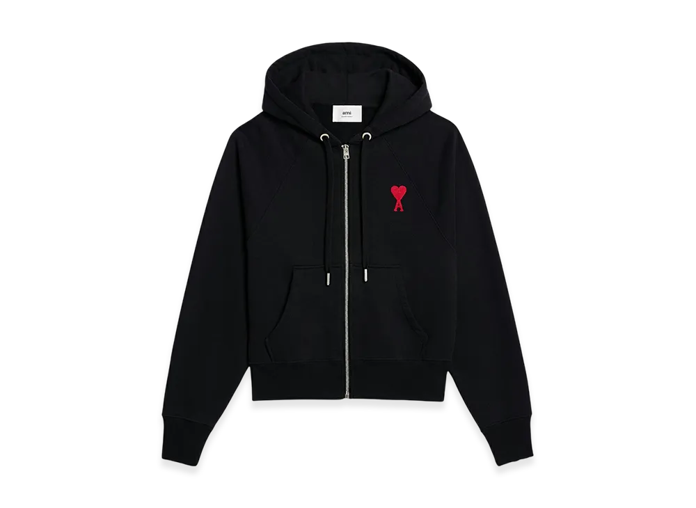 AMI PARIS Ami De Coeur Zip Hoodie "Black"