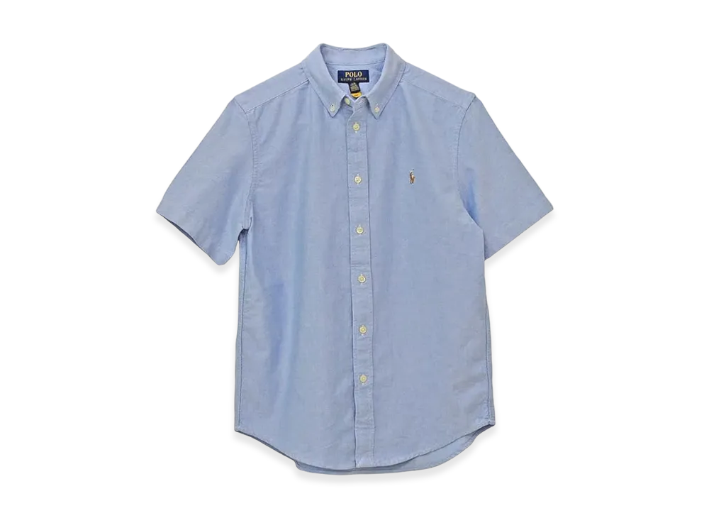 RALPH LAUREN One-Point Oxford Short Sleeve Shirt "Blue"
