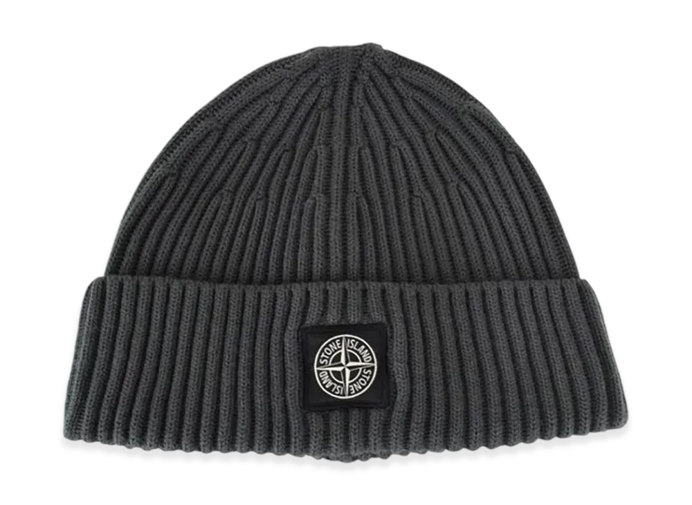 STONE ISLAND Logo Patch Beanie "Charcoal Gray"