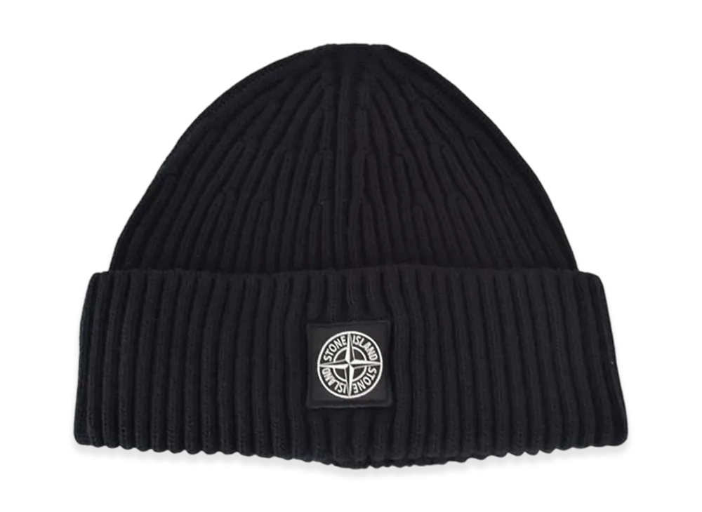 STONE ISLAND Logo Patch Beanie "Black"