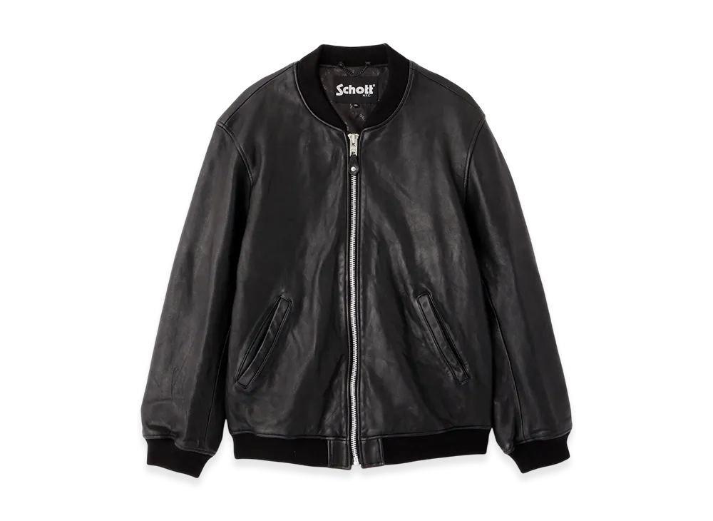 Schott Leather Jacket Bowery MA-1 "Black"