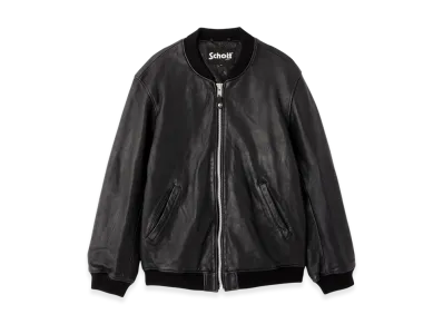 Schott Leather Jacket Bowery MA-1 "Black"