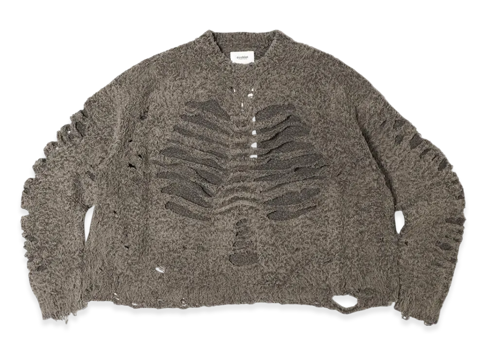 doublet Ribcage Knit Pullover "Grey"
