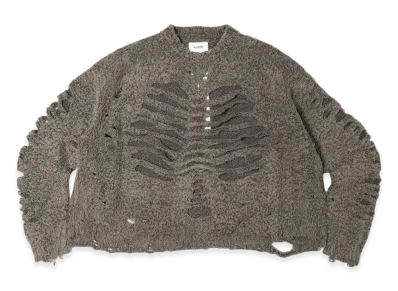 doublet Ribcage Knit Pullover "Grey"