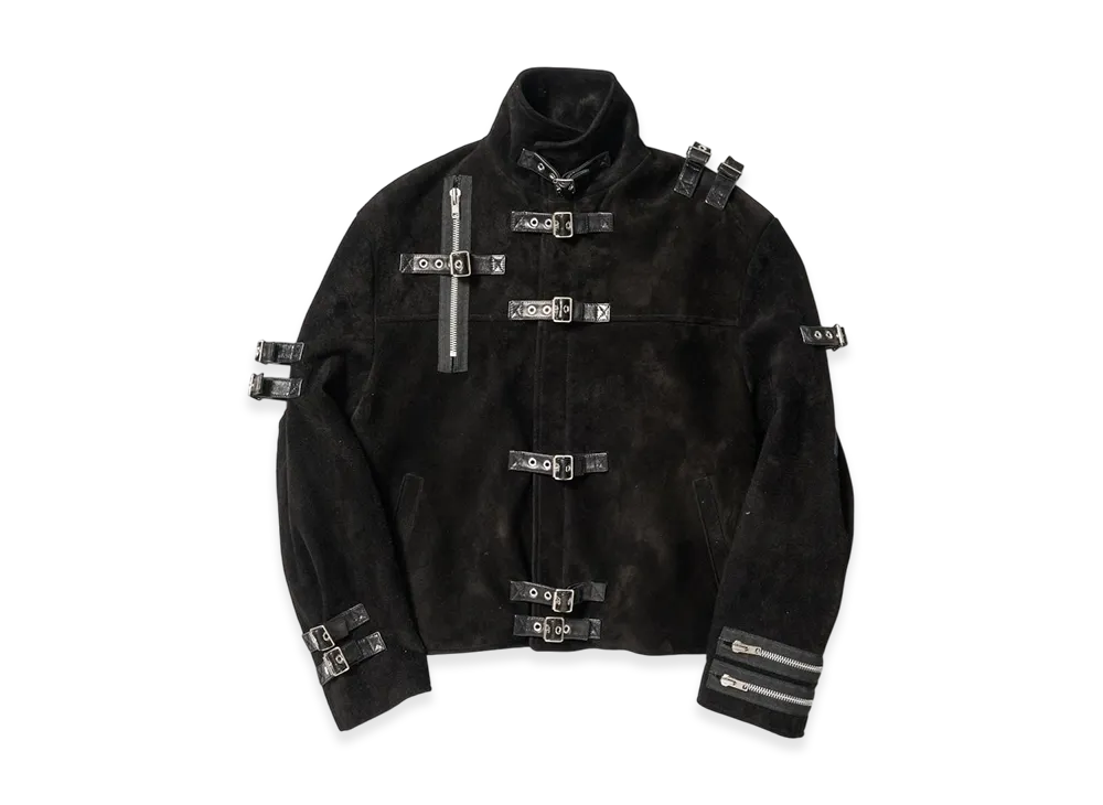 doublet Buckle Overrload Leather Jacket "Black Suede"