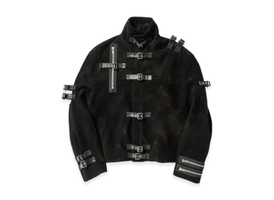 doublet Buckle Overrload Leather Jacket "Black Suede"