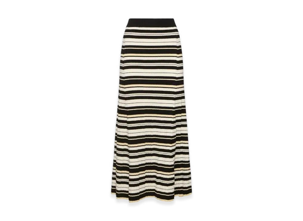 GANNI Future Viscose Blend Rib Long Skirt "Multicolour"