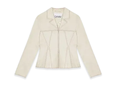 GANNI Canvas Fitted Blazer Summer Sand "Summer Sand"