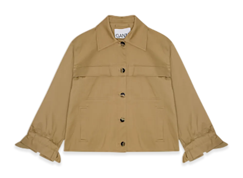 GANNI Herringbone Canvas Jacket "Tigers Eye"