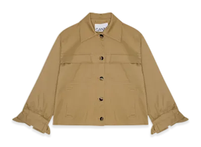 GANNI Herringbone Canvas Jacket "Tigers Eye"