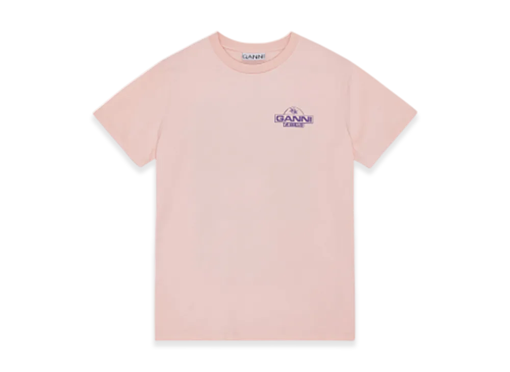 GANNI Basic Jersey Palm Trees Relaxed T-Shirt "Lotus"
