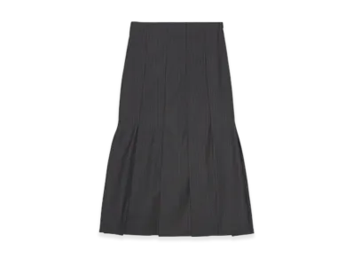 GANNI Stripe Suiting Midi Skirt "Dark Grey"