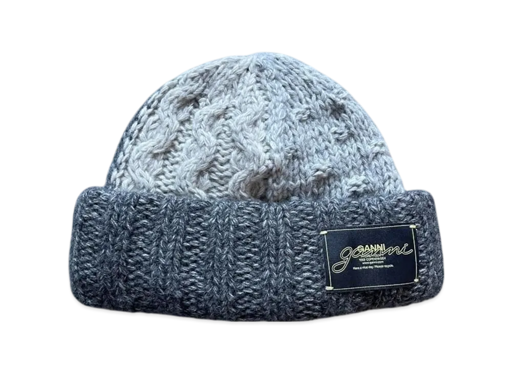 GANNI Wool Cotton Mix Knit Beanie "Multi Colour"