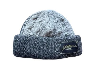 GANNI Wool Cotton Mix Knit Beanie "Multi Colour"