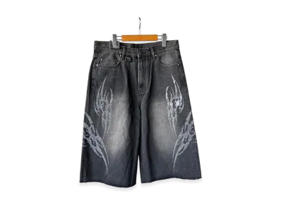 SUPPLIER Tribal Rhinestone Denim Shorts "Black"