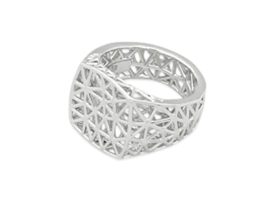 TOM WOOD Mesh Ring "Silver"