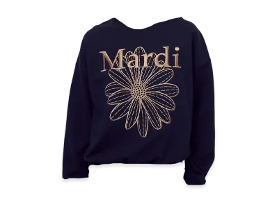Mardi Mercredi Sweatshirt Flowermardi Needlework "Navy Taupe"